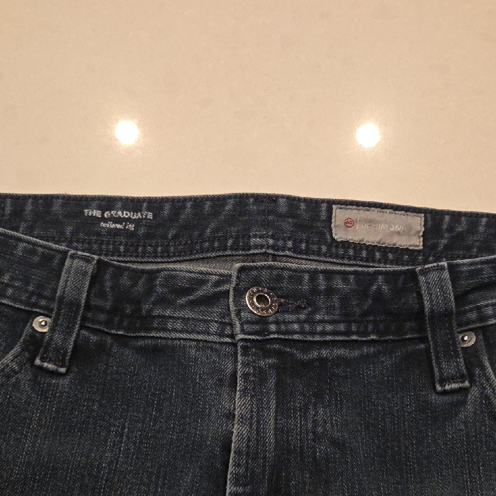 AG Adriano Goldschmied The Graduate Men's Dark Blue Relaxed Jeans. Size 36x34